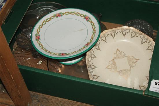 Glass cake stands etc